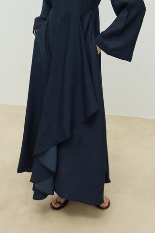 Aure Volan Elbise Lacivert