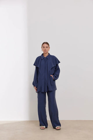 Modal Yakası Seyyar Takım Lacivert