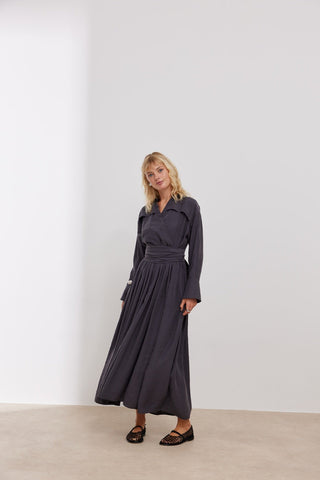 Modal Kimono Elbise Antrasit