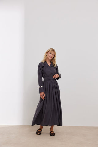 Modal Kimono Elbise Antrasit