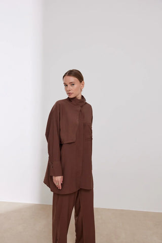 Tencel İkili Takım Kahverengi