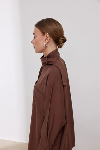 Tencel İkili Takım Kahverengi