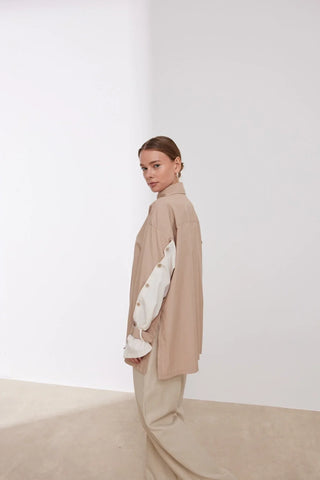 Lizbon Kolu Düğmeli Gömlek Taş