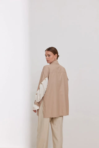 Lizbon Kolu Düğmeli Gömlek Taş