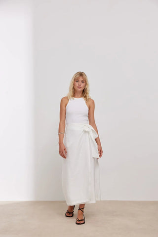 Helen Anvelop Bağlamalı Etek Ekru