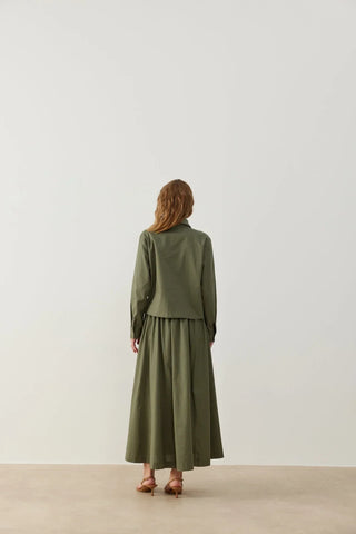 Nota Keten Etek Gömlek Takım Haki