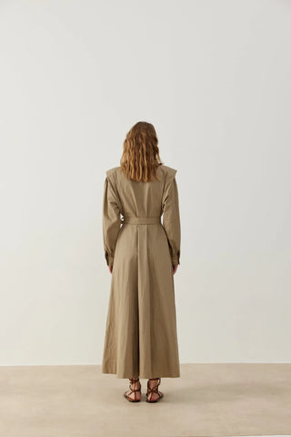 Lina Keten Elbise Bej