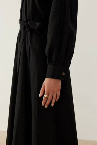 Lina Keten Elbise Siyah