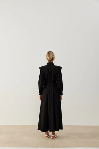 Lina Keten Elbise Siyah