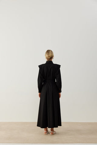 Lina Keten Elbise Siyah