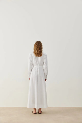 Lina Keten Elbise Beyaz