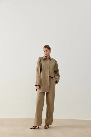 Keten Taşlı Takım Bej