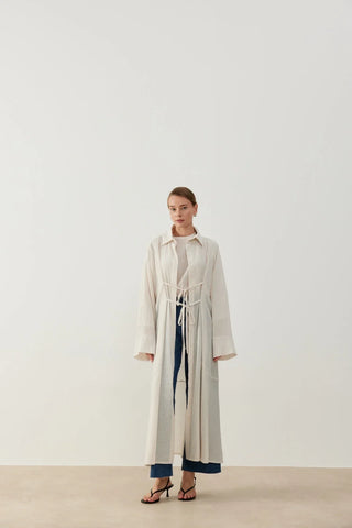 Şile Bezi Kimono Gömlek ve İçlik Vanilya