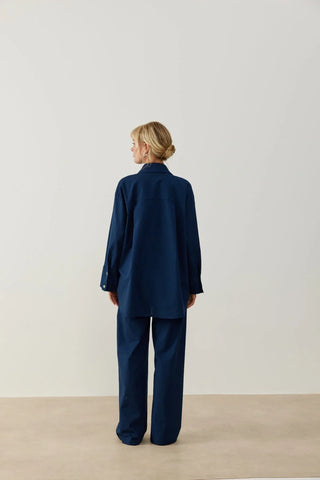 Keten Taşlı Takım Lacivert