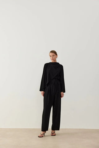 Alaçatı Keten Takım Siyah