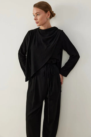 Alaçatı Keten Takım Siyah