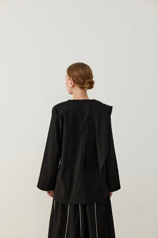 Pely Parça Biyeli Keten Takım Siyah