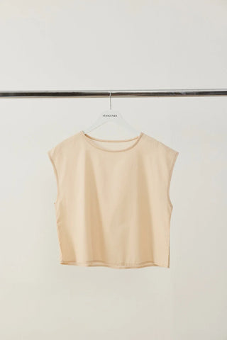 Pamuk Vual Kısa Bluz Astarı Nude