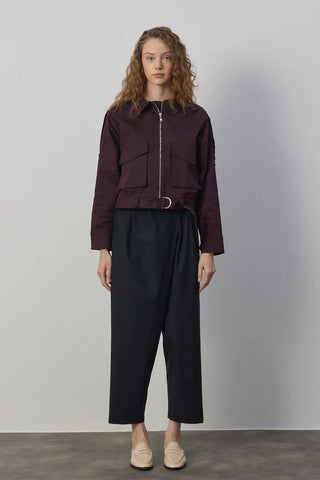 Charlot Astarlı Kısa Trençkot Bordo