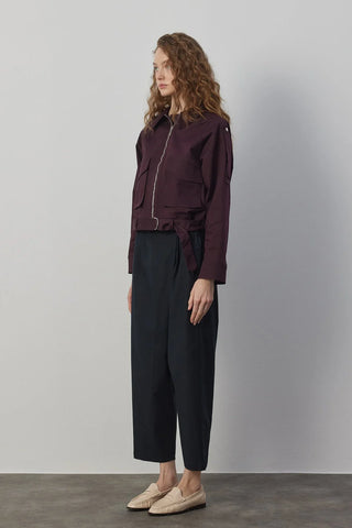 Charlot Astarlı Kısa Trençkot Bordo