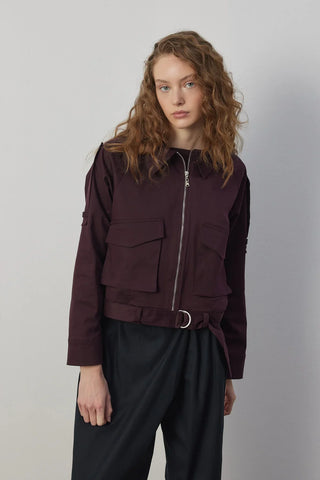 Charlot Astarlı Kısa Trençkot Bordo