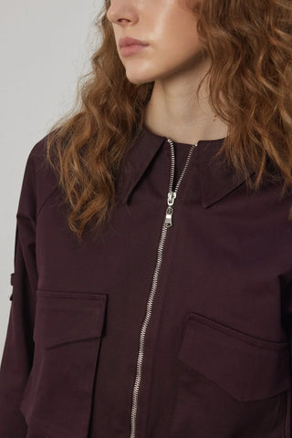 Charlot Astarlı Kısa Trençkot Bordo