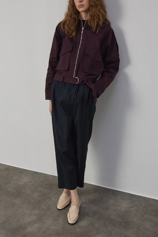 Charlot Astarlı Kısa Trençkot Bordo