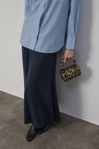 Oversize Poplin Gömlek Mavi Çizgili