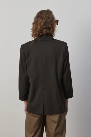 Çift Cep Blazer Ceket Kahverengi