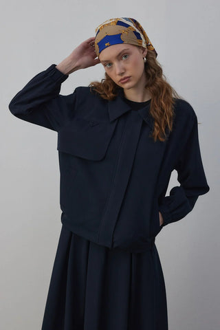 Amber Astarlı Bomber Ceket Lacivert