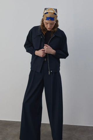 Amber Astarlı Bomber Ceket Lacivert