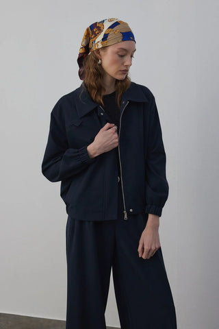 Amber Astarlı Bomber Ceket Lacivert