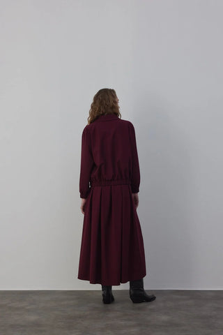 Amber Astarlı Bomber Ceket Bordo