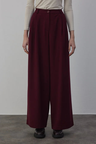 Premium Palazzo Pantolon Bordo