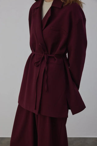 Edy Astarlı Kruvaze Blazer Ceket Bordo