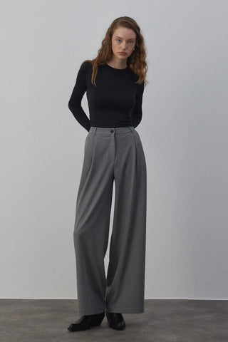 Premium Palazzo Pantolon Melanj Gri