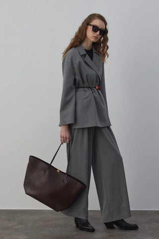 Edy Astarlı Kruvaze Blazer Ceket Gri