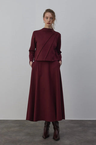 Mai Oyşo Etekli Takım Bordo