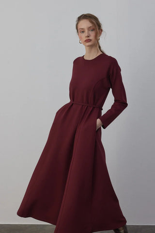 Oyşo Atina Elbise Bordo