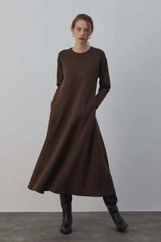 Oyşo Atina Elbise Acı Kahve