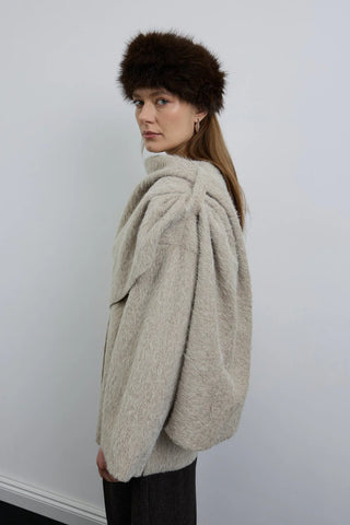 Revoni Şal Yaka Kaban Vizon