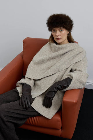 Revoni Şal Yaka Kaban Vizon