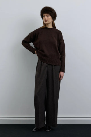 Oversize Triko Kazak Kahverengi