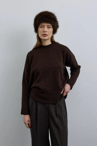 Oversize Triko Kazak Kahverengi