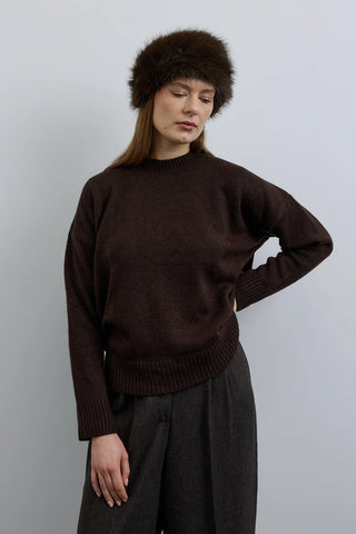 Pileli Wide Leg Pantolon Kahverengi