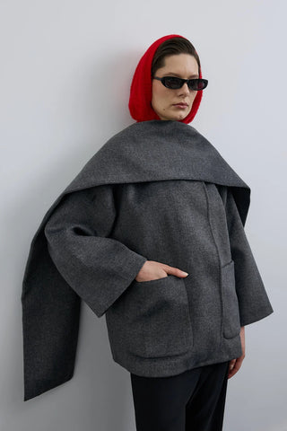 Merlo Atkılı Kısa Kaban Antrasit