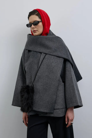 Merlo Atkılı Kısa Kaban Antrasit