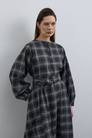 Mira Ekose Uzun Elbise Antrasit