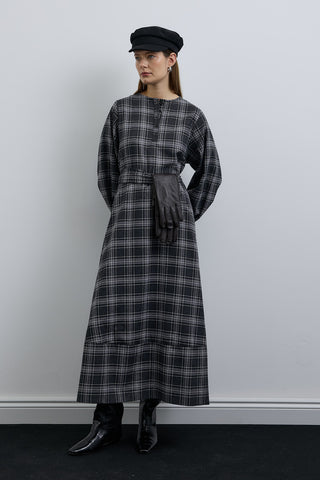 Mira Ekose Uzun Elbise Antrasit