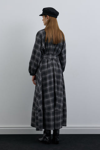 Mira Ekose Uzun Elbise Antrasit